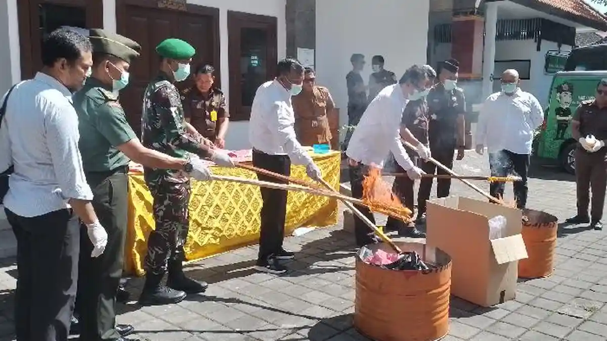 164,92 Gram Sabu Dimusnahkan Kejari Gianyar, Berasal dari 25 Perkara