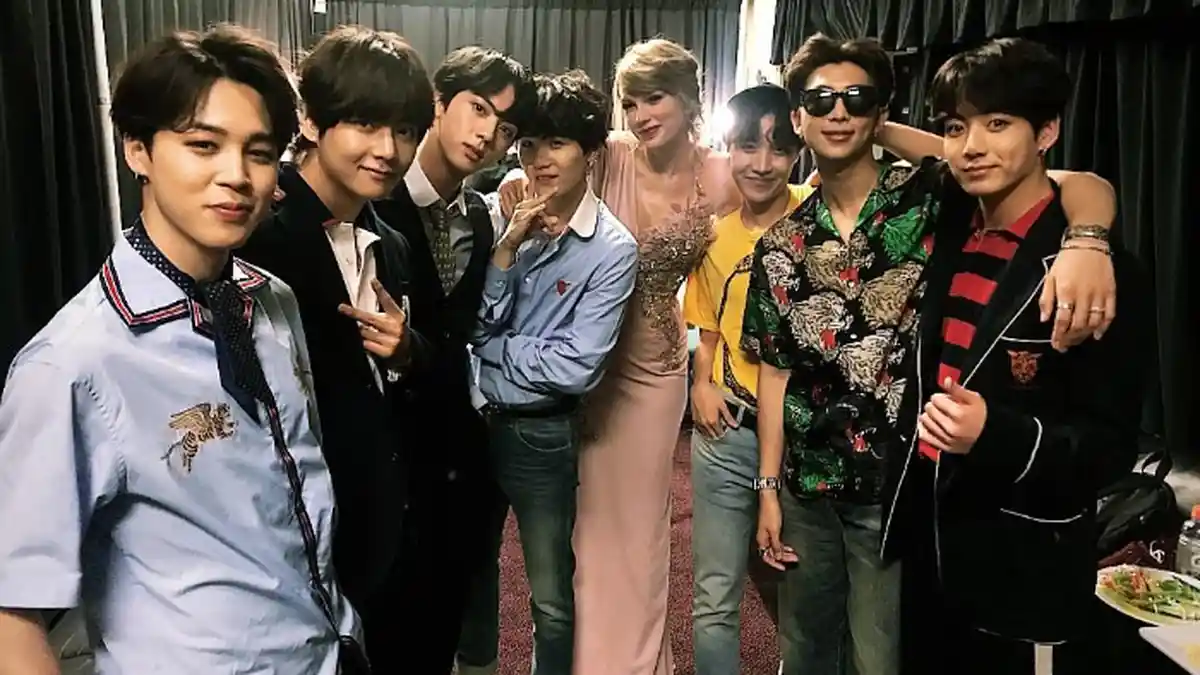 Foto Bareng BTS di Belakang Panggung Billboard Music Awards 2018, Begini Reaksi Taylor Swift