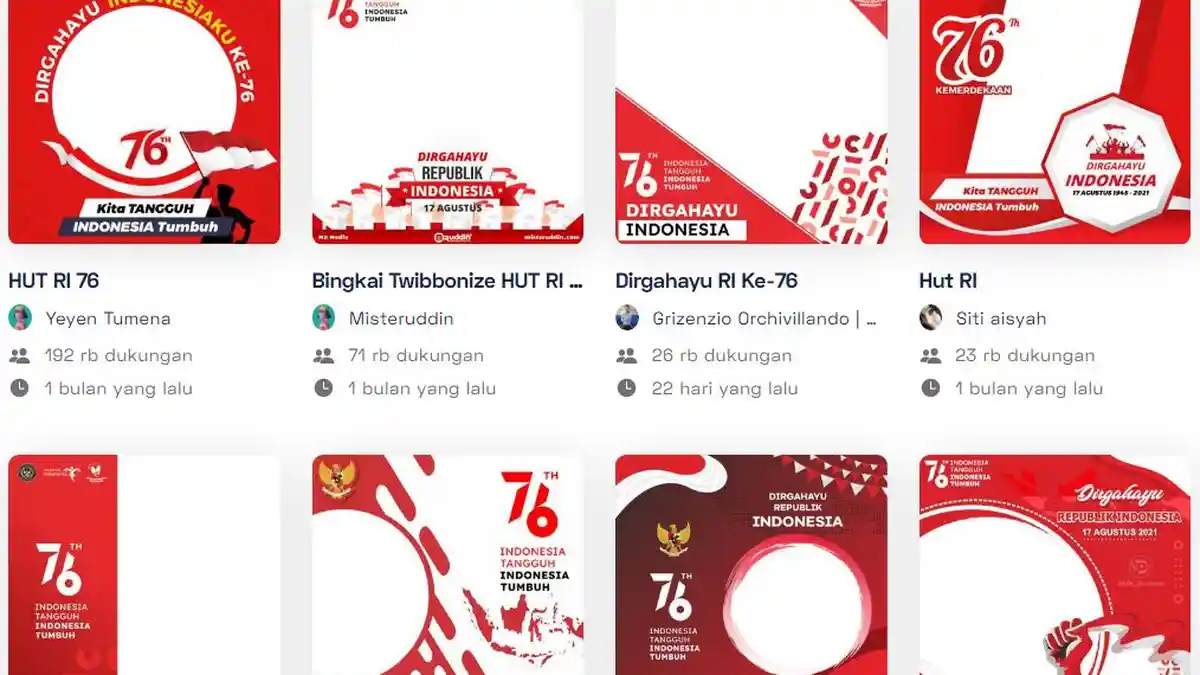 BANYAK PILIHAN, Ini 20 Link Twibbon HUT ke-76 RI, Cocok jadi Status WhatsApp, Instagram & Facebook