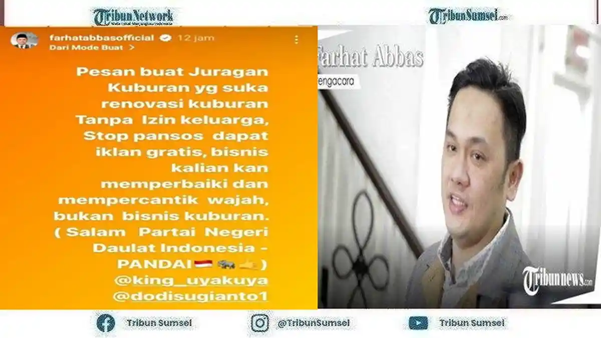 Farhat Abbas Minta Juragan99 Stop Pansos: Bisnis Kalian Percantik Wajah Bukan Bisnis Kuburan