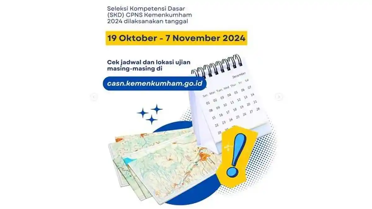SKD CPNS Kemenkumham Dimulai 19 Oktober, 2 Hal Ini Wajib Dibawa
