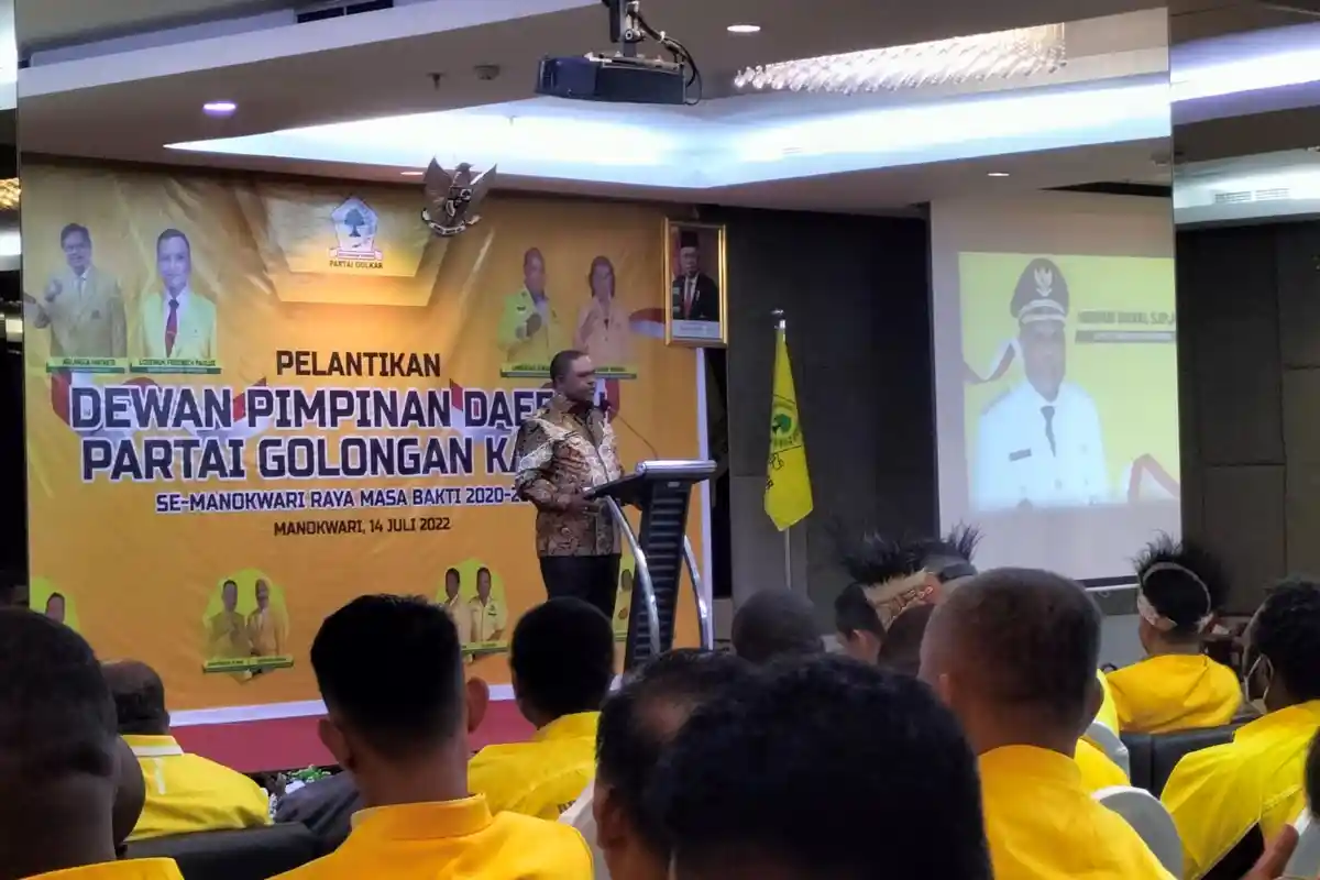 Bupati Manokwari Hadiri Pelantikan DPD Golkar Se-Manokwari Raya, Berikut Pesan yang Disampaikan
