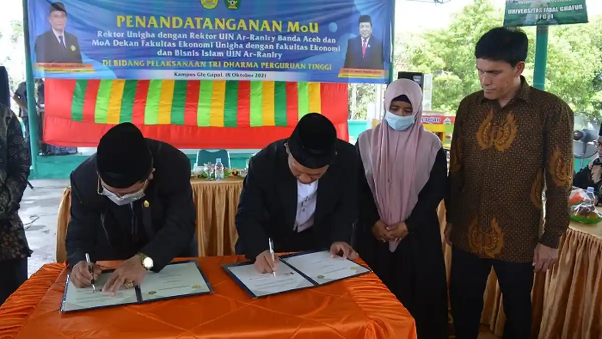Unigha Sigli TekenMoU dan MoA dengan UIN Ar-Raniry, Sepakat Kerja Sama Bidang Tri Dharma PT