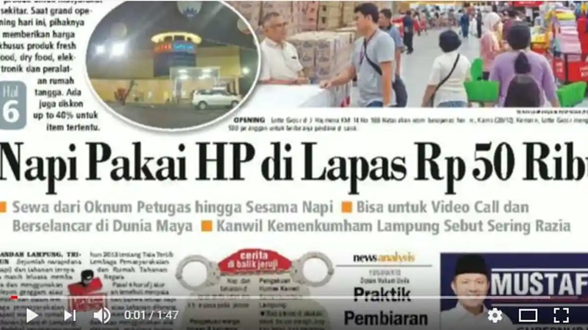 Napi Pakai HP di Lapas Bayar Rp 50 Ribu