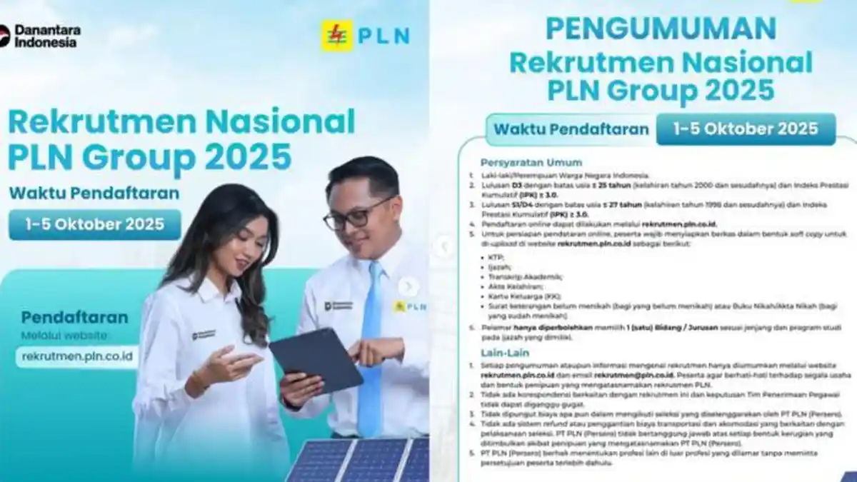 Lowongan Kerja Besar-besaran PLN, Dibuka untuk Lulusan D3 hingga S2