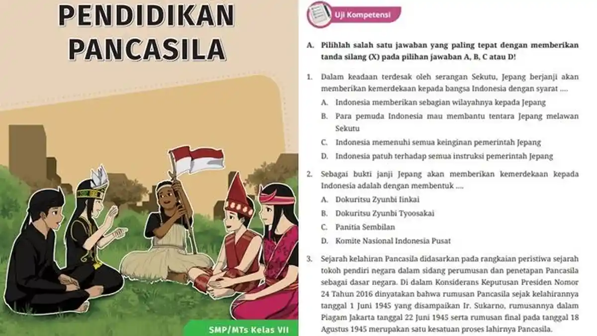 Kunci Jawaban Pendidikan Pancasila Kelas 7 SMP Halaman 33-36 Kurikulum Merdeka, Uji Kompetensi
