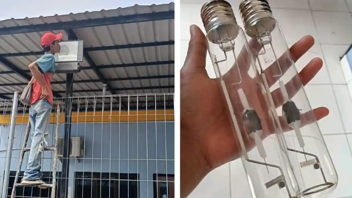 Cegah Potensi Gangguan dan Ketertiban, LPKA Medan Lakukan Pemeliharaan Lampu Sorot