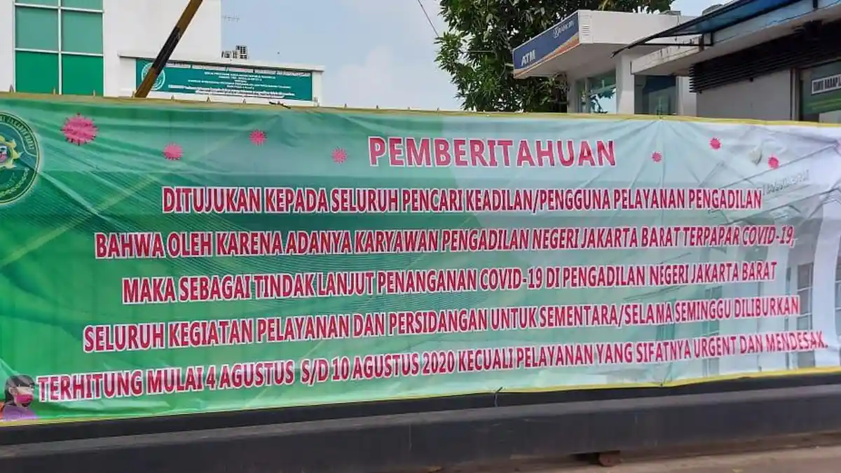 Satu Pegawai Positif Covid-19, Pengadilan Negeri Jakarta Barat Tutup Sementara