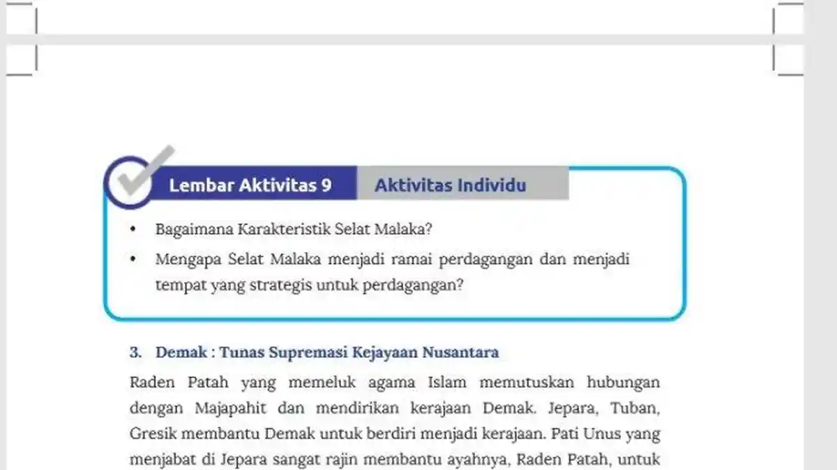 Kunci Jawaban Soal IPS Kelas 7 Halaman 158 Kurikulum Merdeka: Karakteristik Selat Malaka