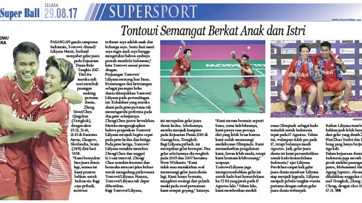 Sumber Semangat Tontowi Ahmad Berasal dari Anak dan Istri