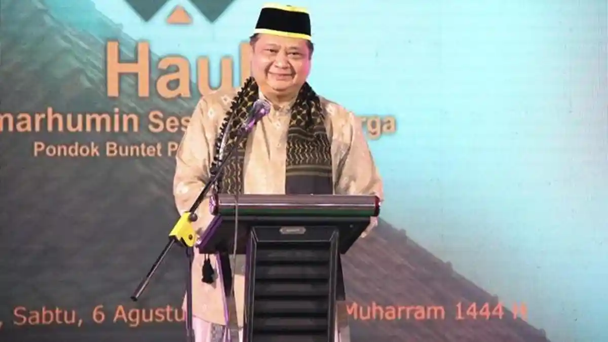 Haul Pondok Buntet, Airlangga Minta Doa agar Mampu Jaga Tren Positif Perekonomian