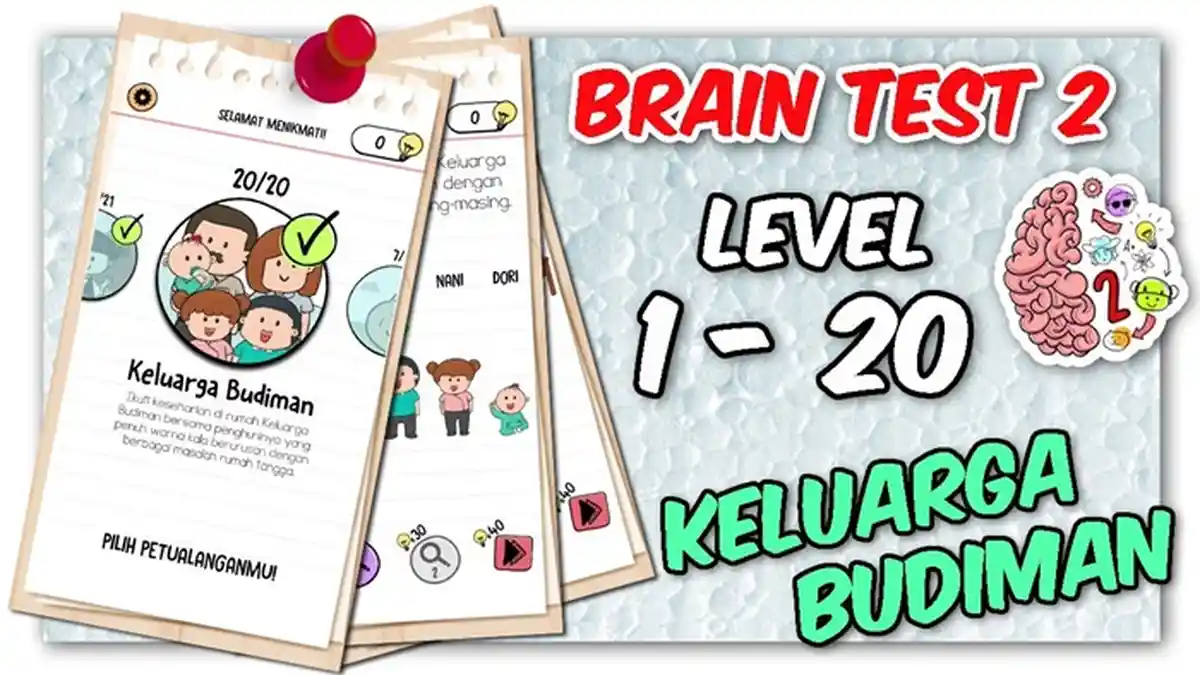Kunci Jawaban Brain Test 2 Tricky Stories Keluarga Budiman Lengkap Level 1-20, Games Asah Otak