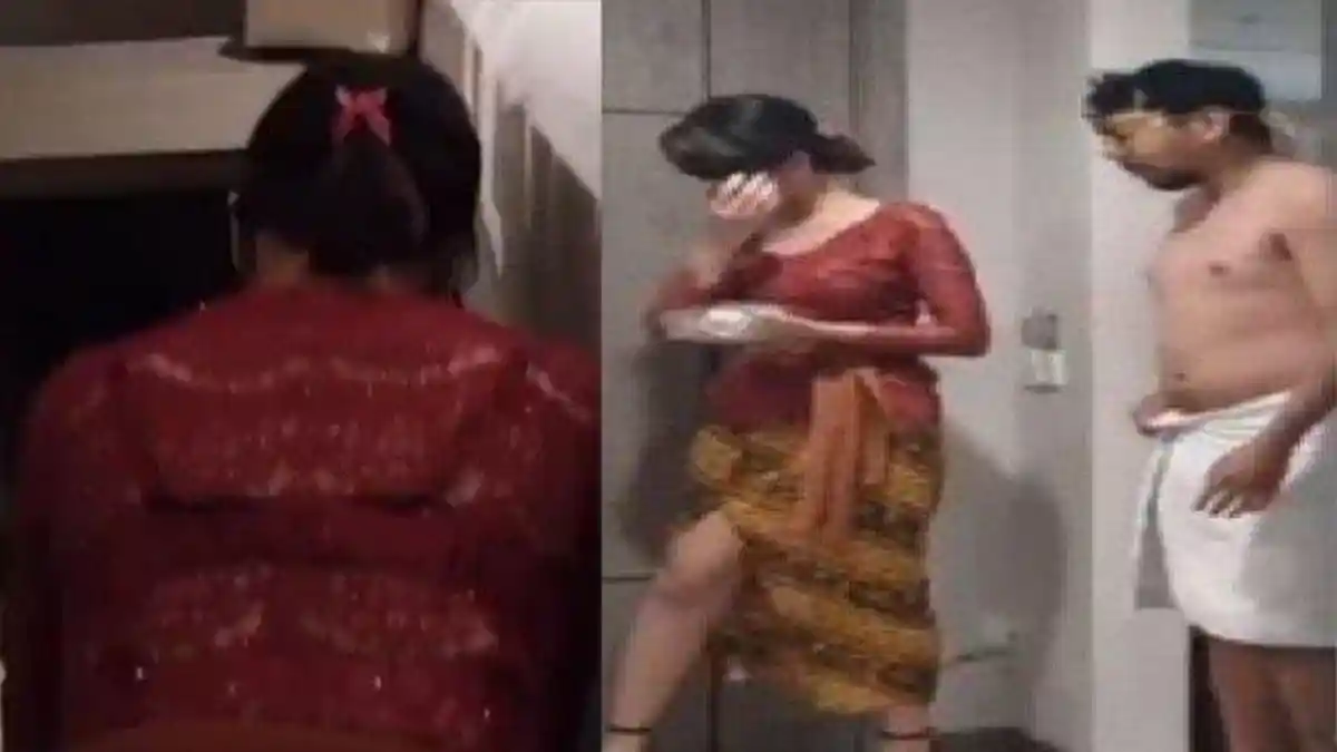 FOTO-FOTO Wanita Pemeran Kebaya Merah, Terungkap Status Aslinya dengan Pria Handuk Putih