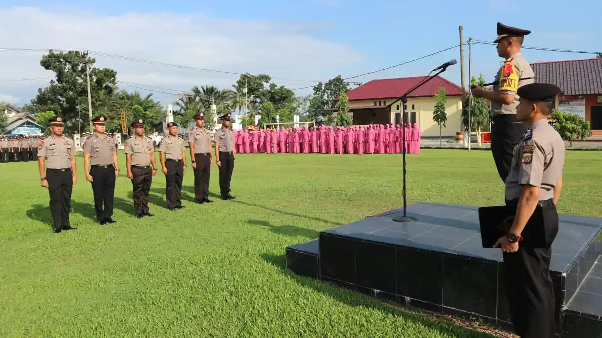 77 Personel Polres Aceh Utara Naik Pangkat di Akhir Tahun