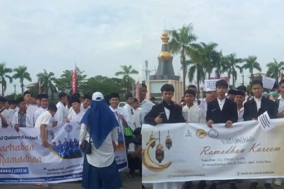 Sambut Bulan Suci Ramadhan 2023, Ratusan Pelajar dari Sekolah Islam di Kendari Sultra Gelar Pawai