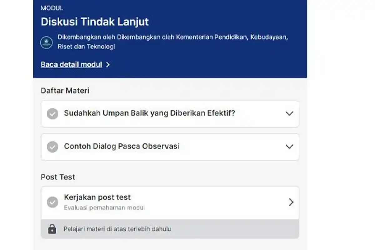 Kunci Jawaban Soal Post Test Modul 4 Peningkatan Praktik Kinerja Diskusi Tindak Lanjut PMM Terbaru
