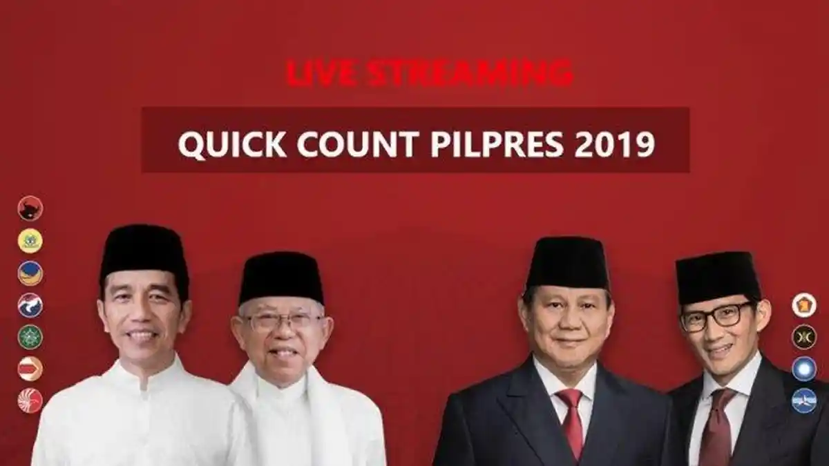 Real Count Terbaru KPU Sabtu Sore pukul 16.00, Jokowi-Ma'ruf 54,88 % dan Prabowo-Sandiaga 45,12 %