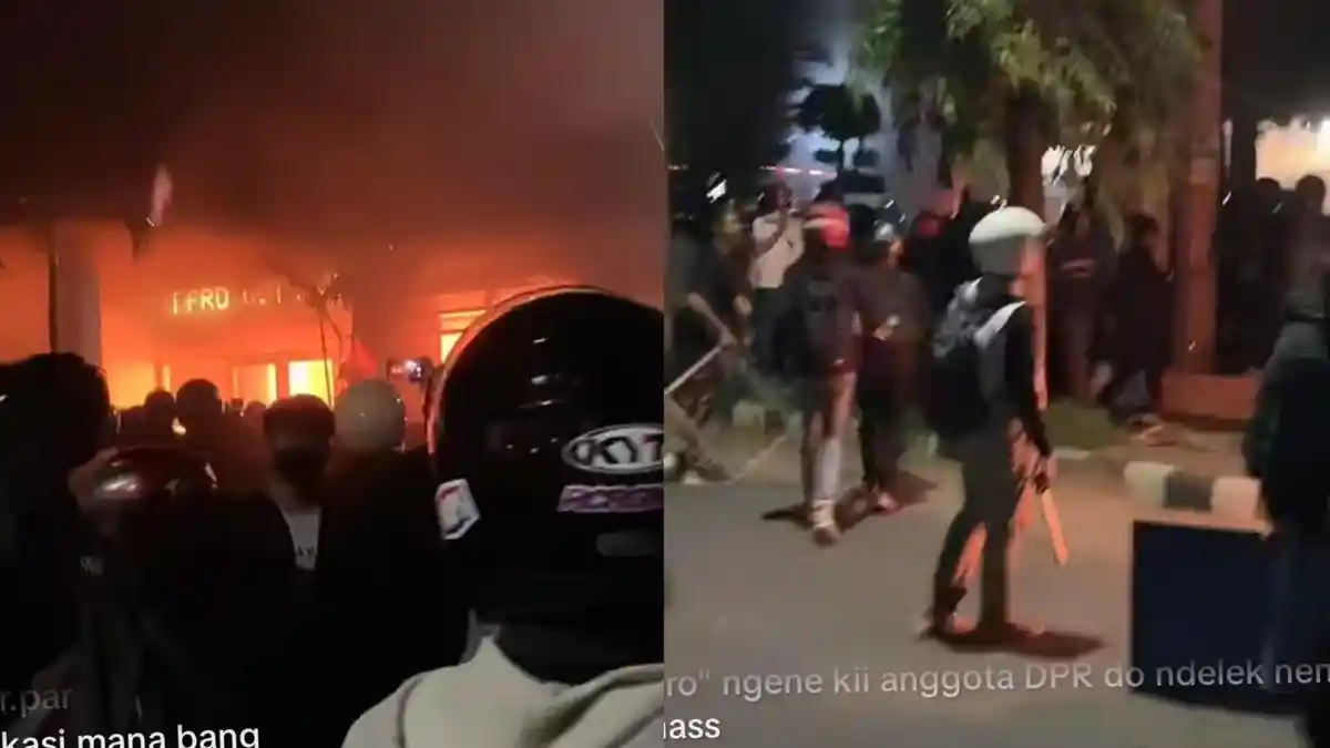 UPDATE TERBARU Situasi Gedung DPRD Kota Kediri Dibakar Massa