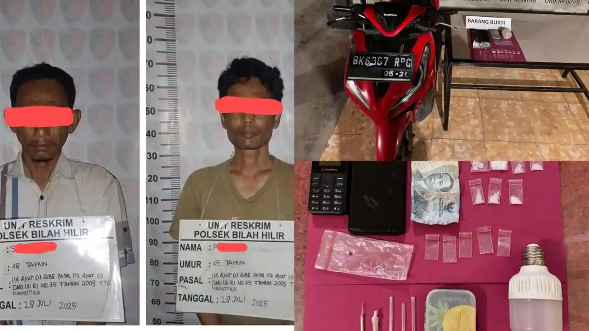 Polsek Bilah Hilir Tangkap Dua Pengedar Sabu di Labuhanbatu, Satu Pelaku Masih Buron