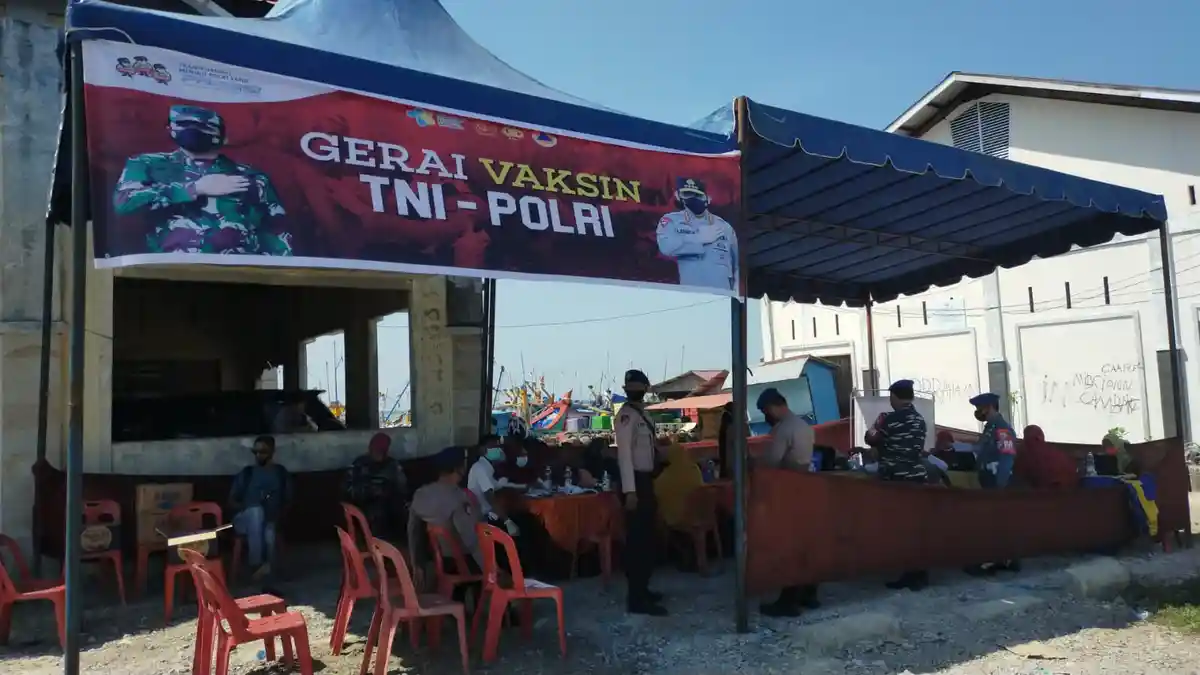 50 Nelayan ikut Vaksin di Gerai Vaksin TPI Pusong Lhokseumawe