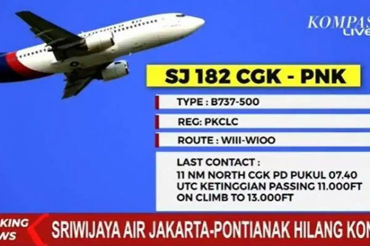 Sebelum Hilang Kontak, Pesawat Sriwijaya Air Sempat Delay 30 Menit di Bandara Soetta, Ini Sebabnya
