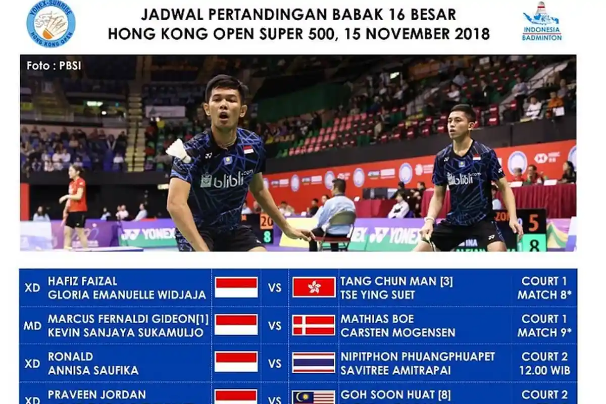 Link Live Streaming & Jadwal Hong Kong Open 2018 : Antony Ginting vs Jonatan Christie di 16 Besar
