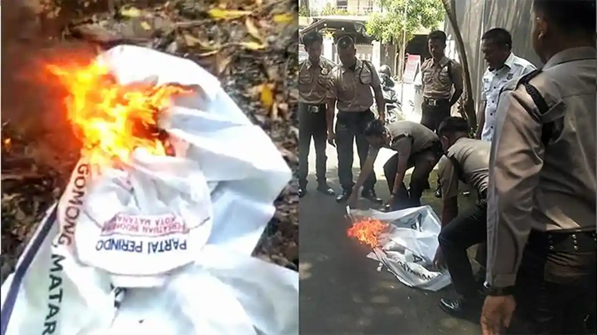 Eks Ketua DPD Perindo Kota Mataram Bakar Atribut Partai, Kecewa dengan SK Pengurus Baru
