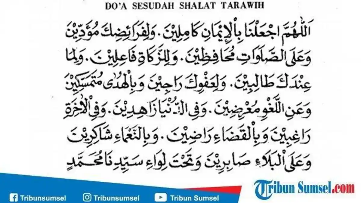 Doa Sesudah Shalat Tarawih dan Witir, Lengkap dengan Doa Kamilin dalam Latin dan Artinya