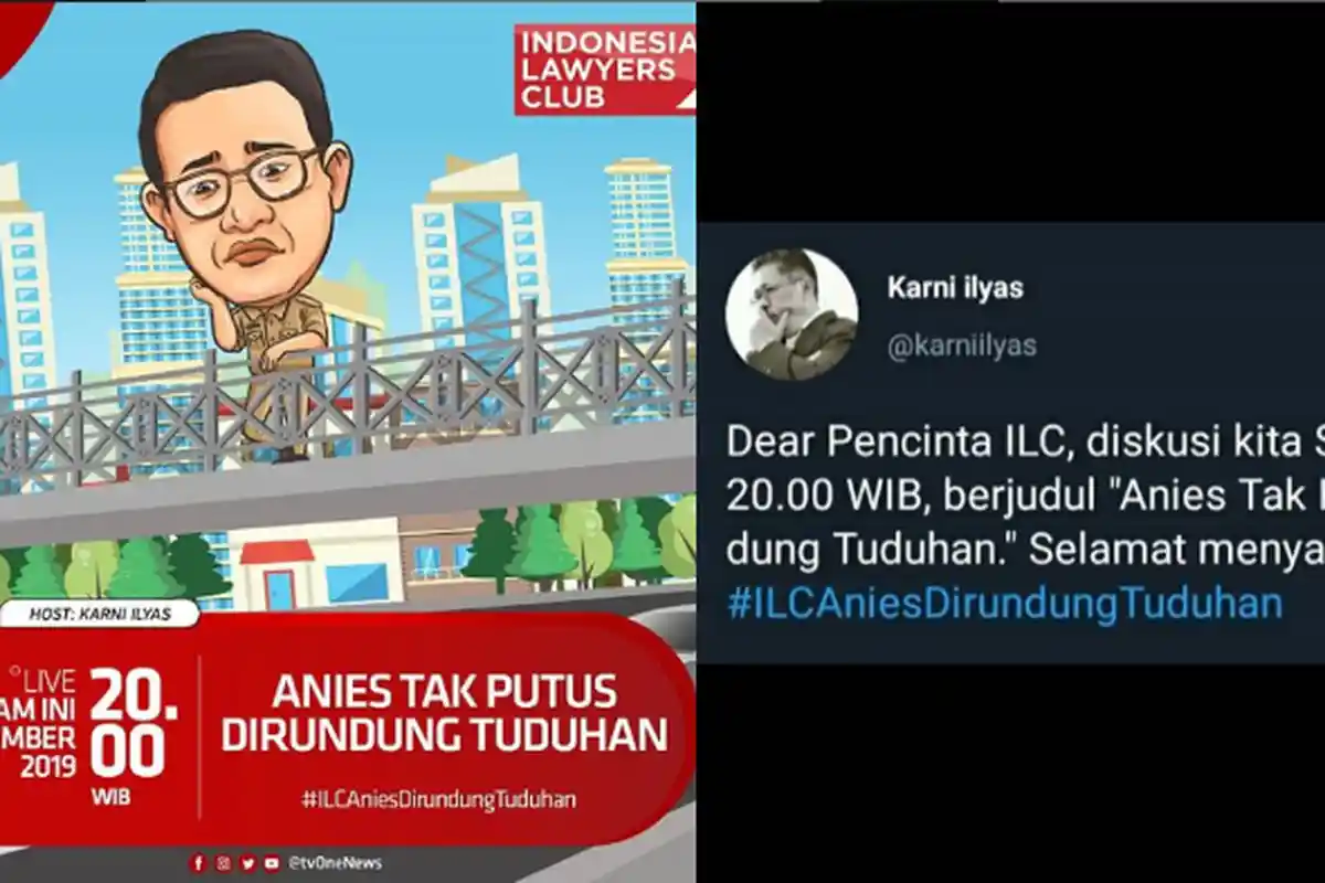 Live Streaming ILC TV One Malam Ini 'Anies Tak Putus Dirundung Tuduhan', Kabar Buruk William Aditya