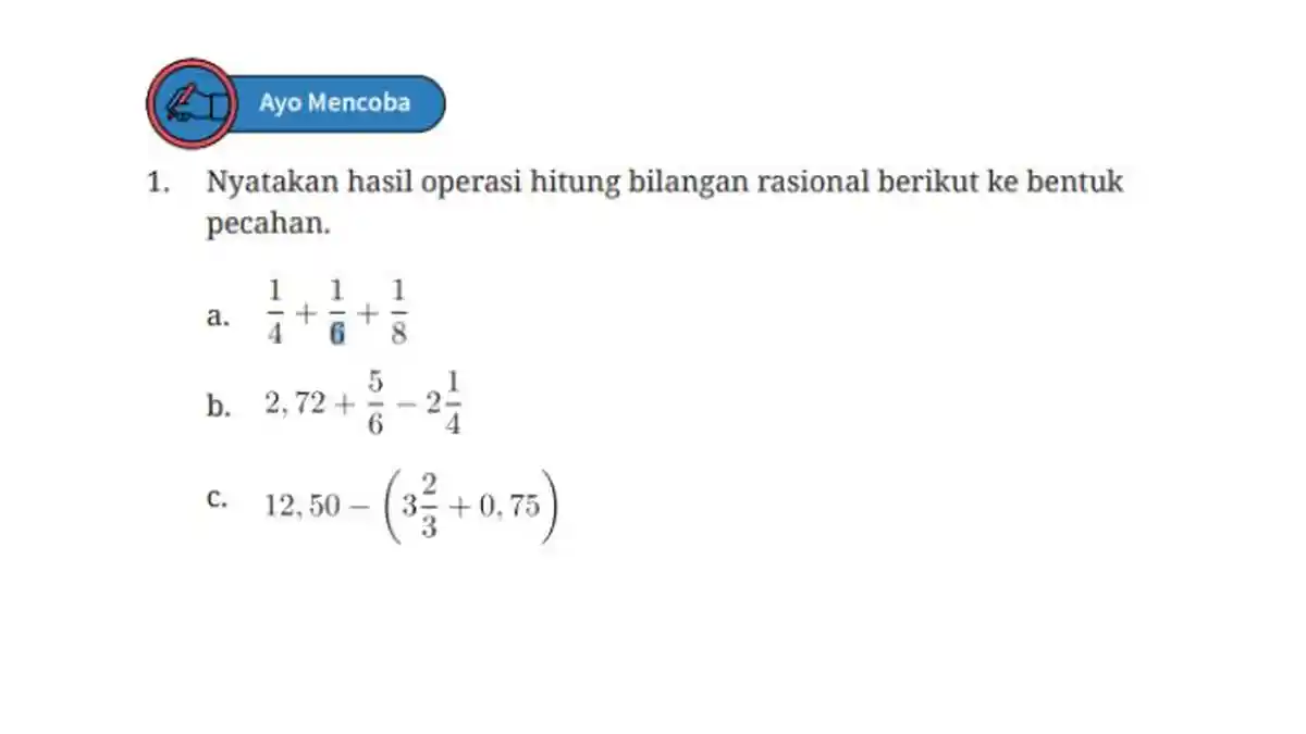 Kunci Jawaban Matematika Kelas 7 Kurikulum Merdeka Halaman 62: Ayo Mencoba