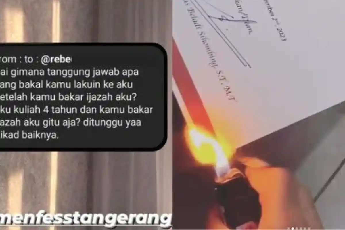 Viral Remaja Bakar Ijazah Mantan karena Helm Miliknya Tak Dikembalikan, Singgung Hubungan Toksik