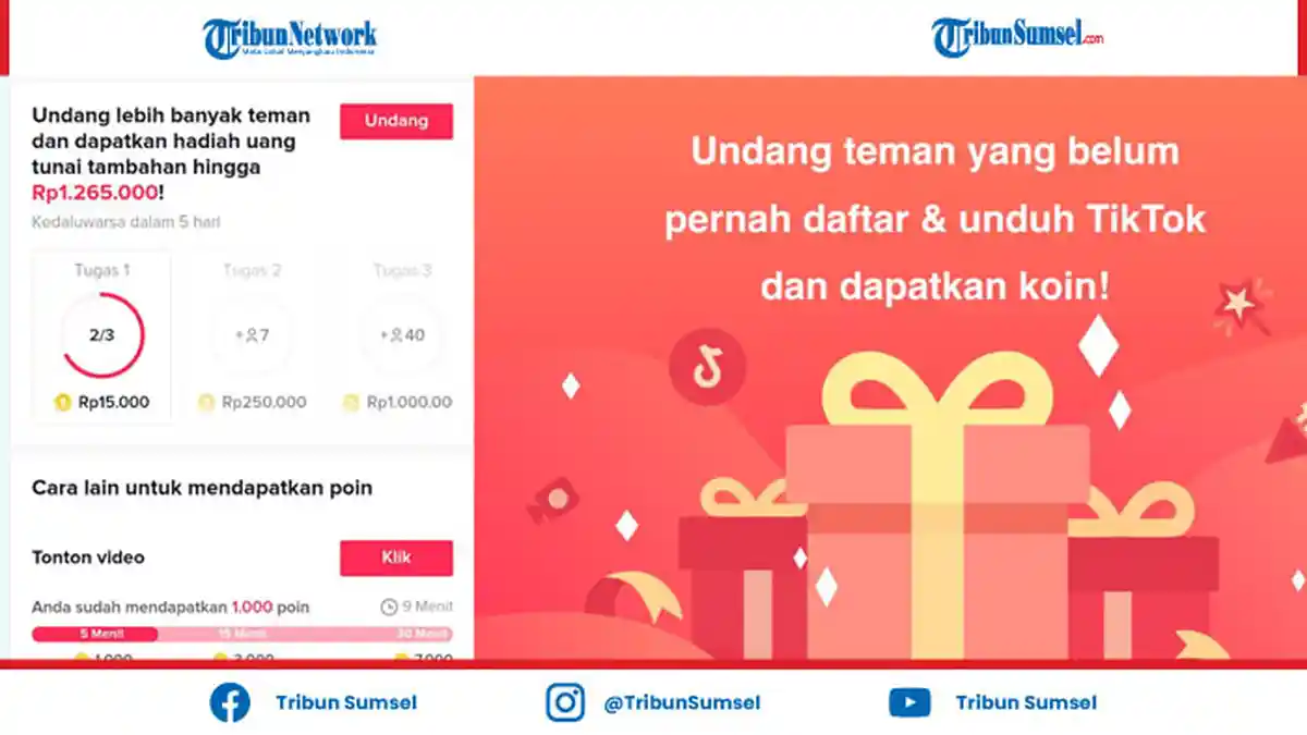 Event TikTok Bagi-bagi THR Rp 100 Miliar Balik Lagi, Undang Teman Dapat Uang Tunai Rp 1.265.000