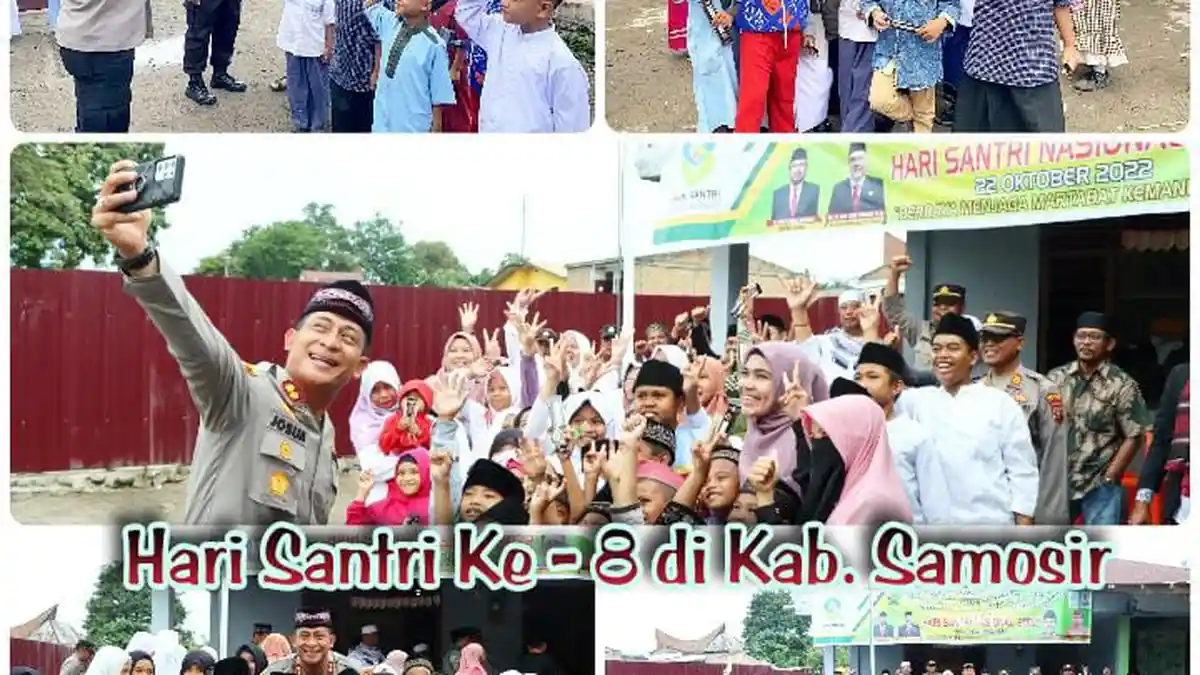 Pringati Hari Santri Kapolres Samosir Beri Santri Guru dan Ustad di Madrasah Pangururan Tali Asih