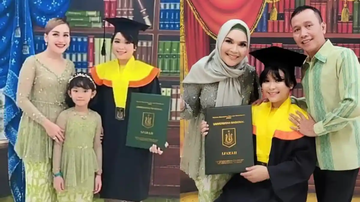 Ayu Ting Ting Hadiri Wisuda Syifa, Intip Potret Cantiknya Berkebaya Seragam dengan Keluarga