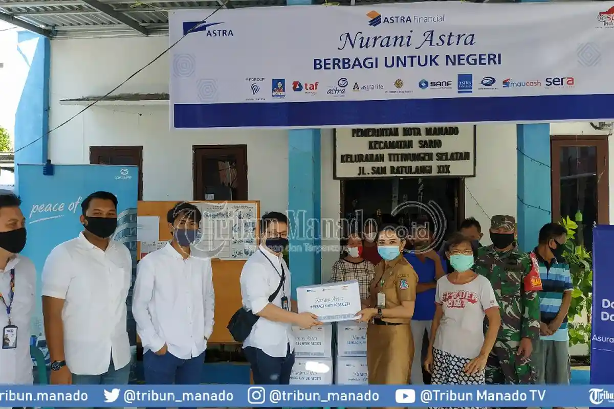 Astra Financial Manado Peduli, Berbagi Bahan Pokok ke Warga Sekitar Terdampak Covid-19