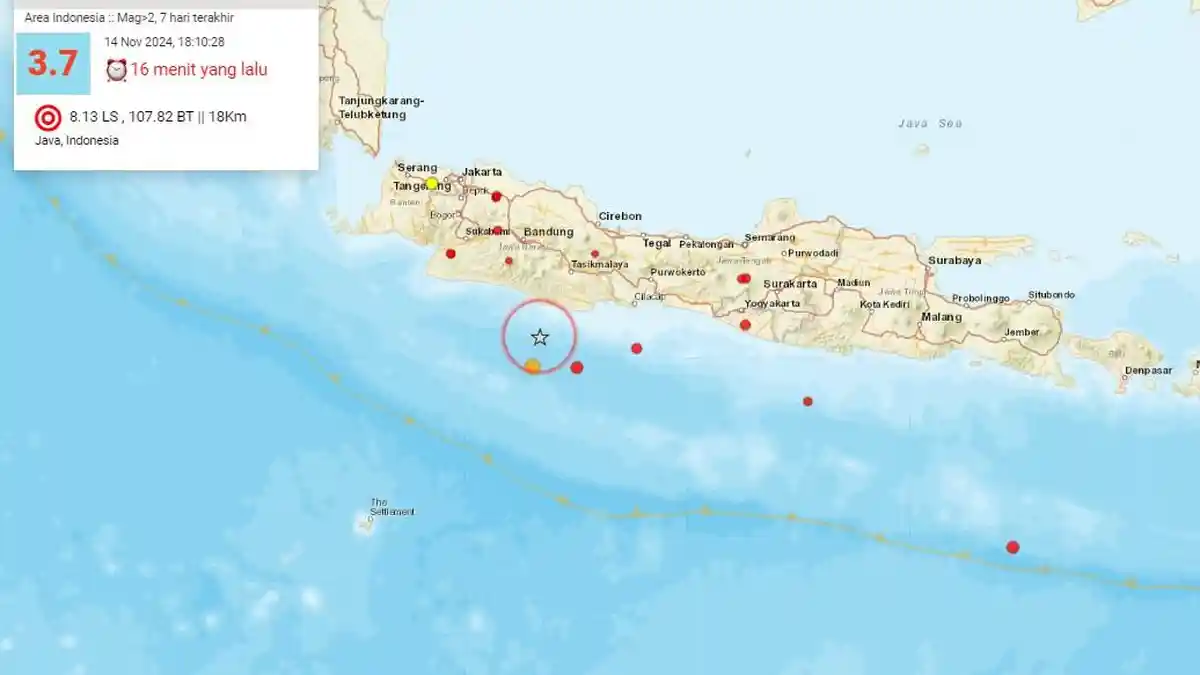 Gempa Bumi Berkekuatan Sedang Guncang Pangandaran, Getaran Terasa di Beberapa Wilayah Jawa Barat