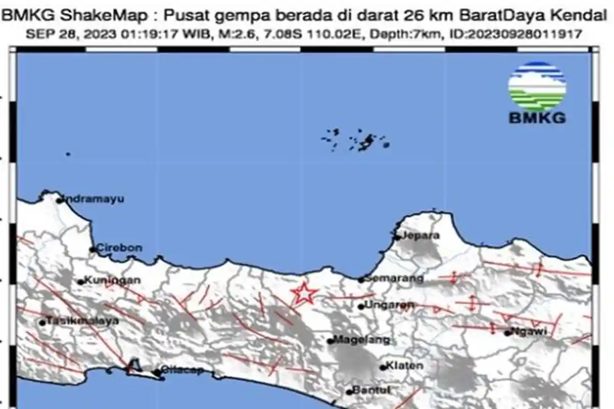 Info Gempa Hari Ini BMKG: Gempa Kendal 2.6 Magnitudo, Cek Info Lengkap hingga Informasi Keselamatan