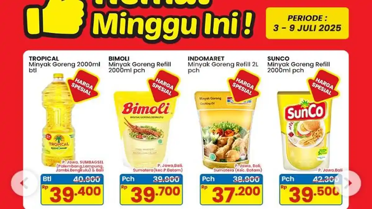 Promo Indomaret Terbaru Hemat Minggu Ini 3 Juli : Ada Minyak Goreng Murah, Mie Sedaap, Susu UHT