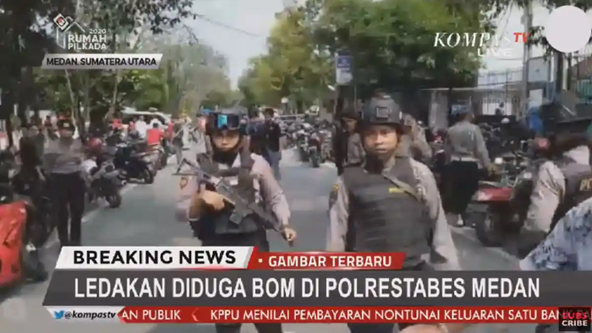 Update Teror Bom Bunuh Diri di Polrestabes Medan 13 November, 1 Tewas & Pelaku Pakai Atribut Ojol