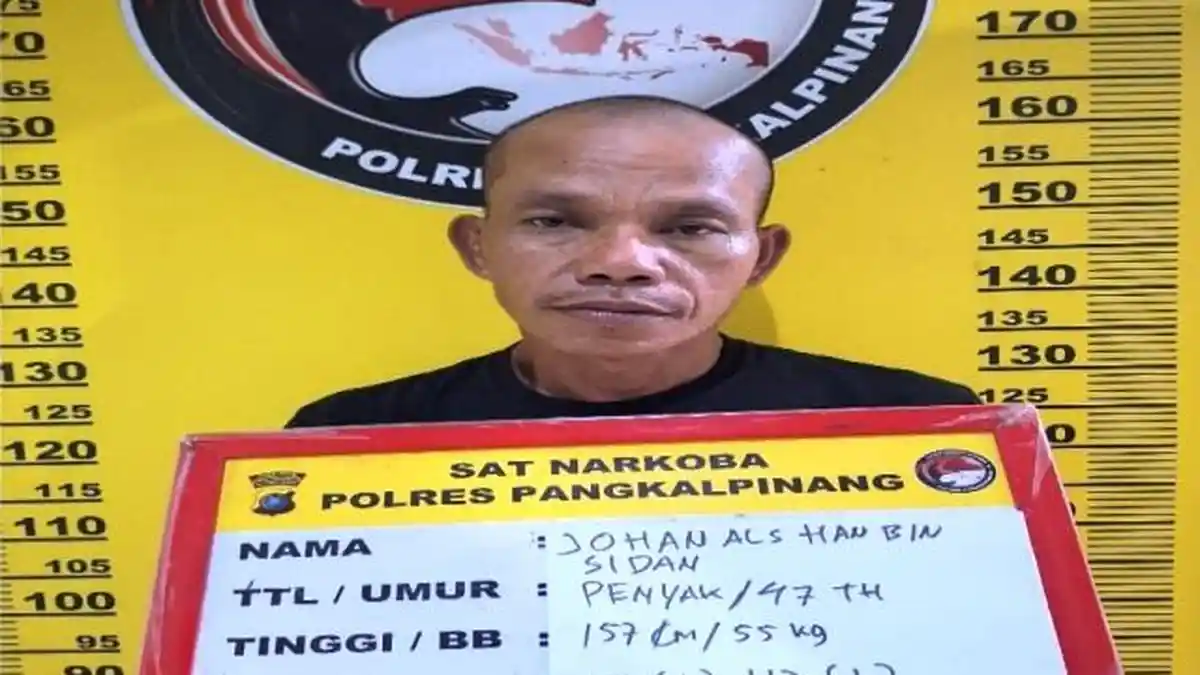 Johan Pedagang di Kota Pangkalpinang Ditangkap Polisi Gara-gara Sabu 2,16 Gram