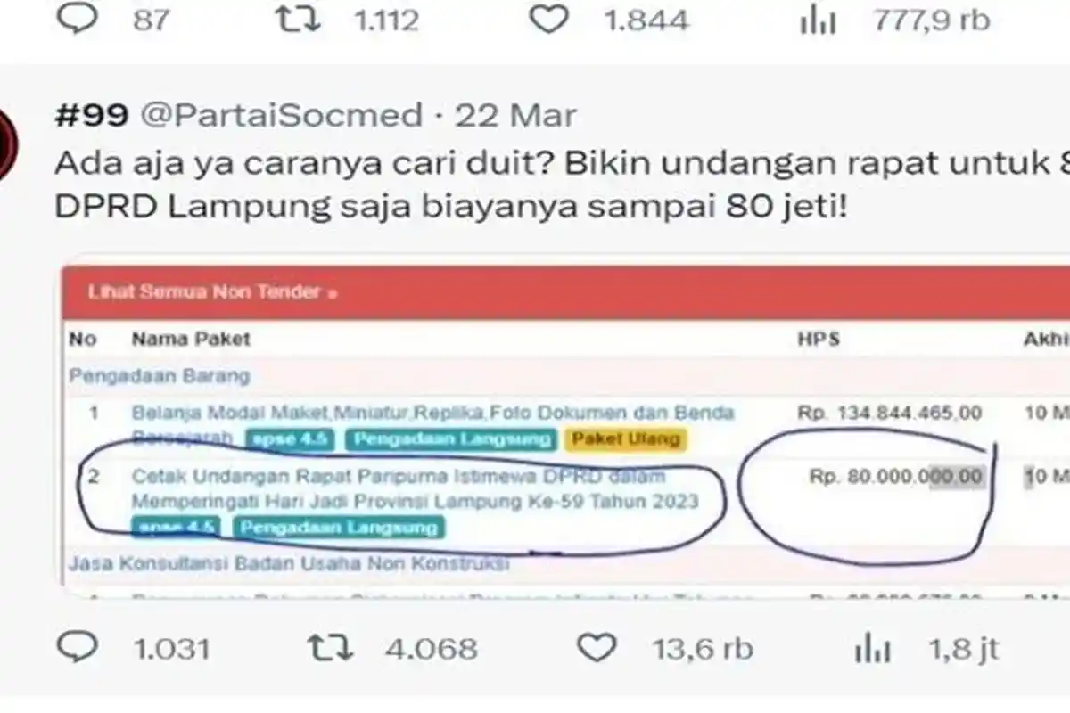 Viral DPRD Lampung Cetak 85 Undangan Paripurna Berharga Rp 80 Juta, Kabag Umum Beri Penjelasan
