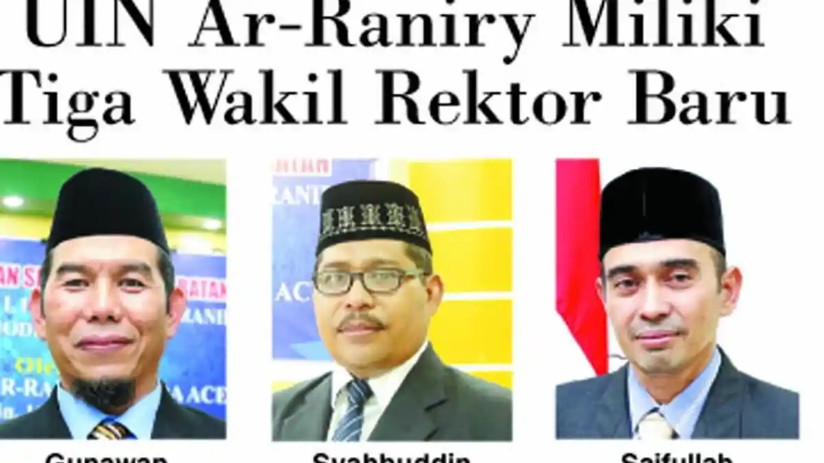 UIN Ar-Raniry Miliki Tiga Wakil Rektor Baru