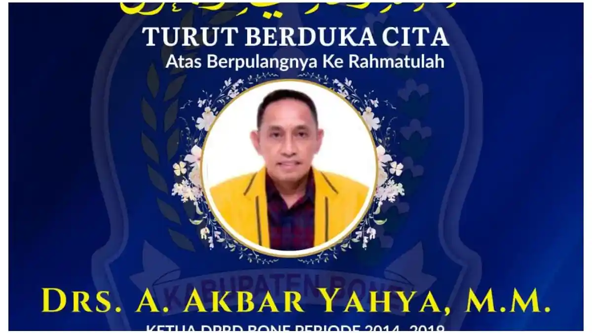 Innalillah, Andi Akbar Yahya Ketua DPRD Bone Periode 2014–2019 Tutup Usia - Tribun-timur.com