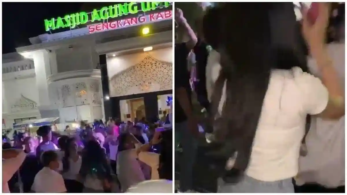 VIRAL Video Muda-mudi Dugem di Depan Masjid, Pengurus Masjid Agung Sengkang: Itu di Jalan Raya