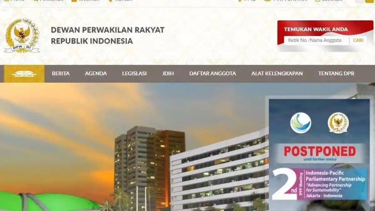KEPANJANGAN DPR Diubah! Website atau Situs DPR dpr.go.id Sempat Diretas ...