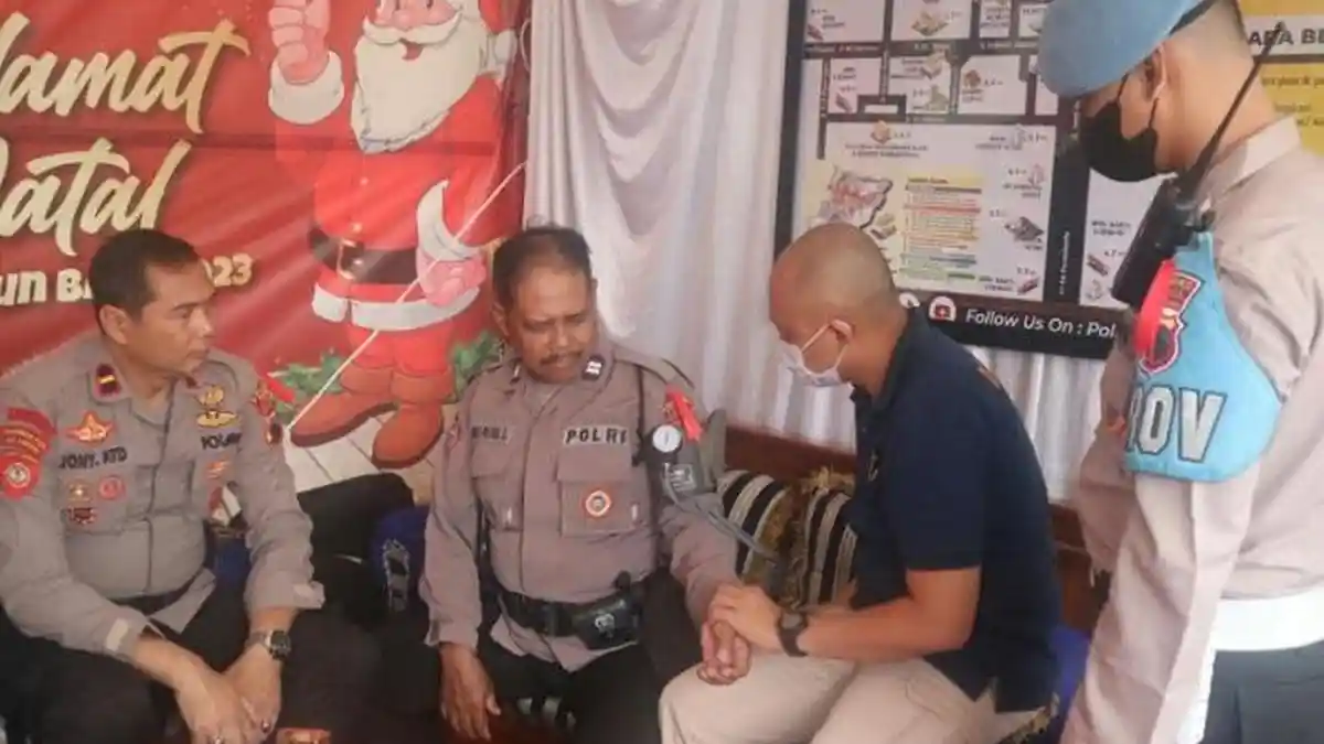 Satgas Ban Ops Polres Tegal Periksa Kesehatan Personel yang Bertugas Selama Ops Lilin Candi 