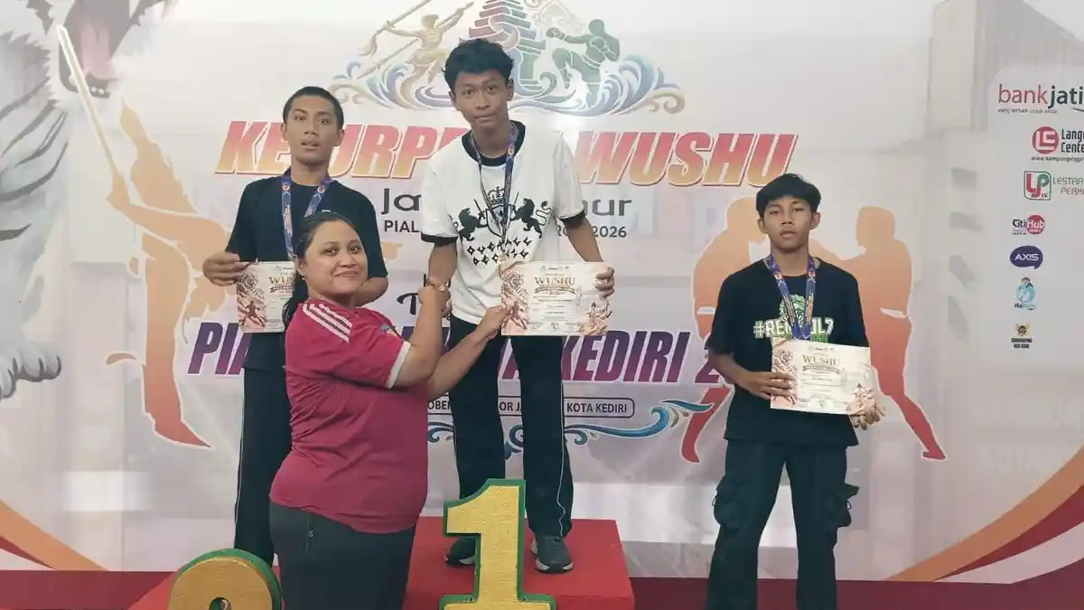 Wushu Kabupaten Kediri Raih 25 Medali di Kejurprov Jatim 2026, Sulthon Kalahkan Atlet Puslatda