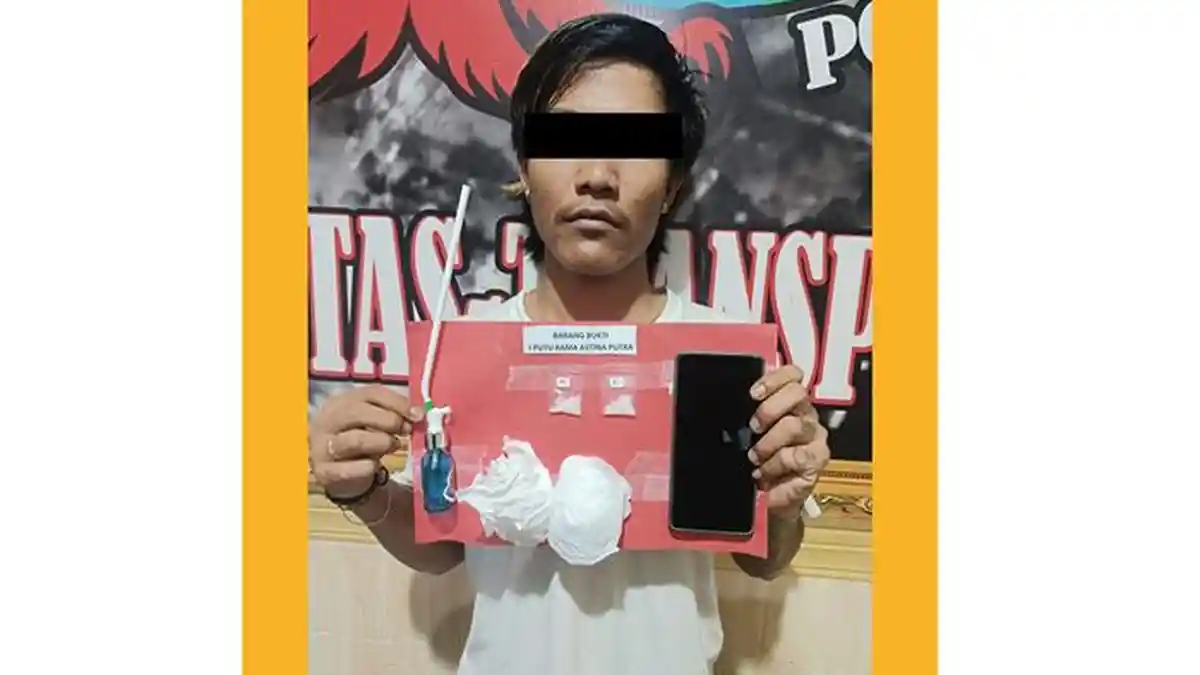 Putu RAP Diamankan di Gianyar, Ditemukan Dua Plastik Sabu Saat Digeledah