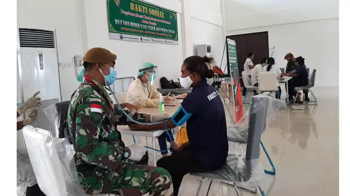 Satgas Yonarmed 3/105 Tarik Lakukan Aksi Kemanusiaan di Perbatasan RI-RDTL