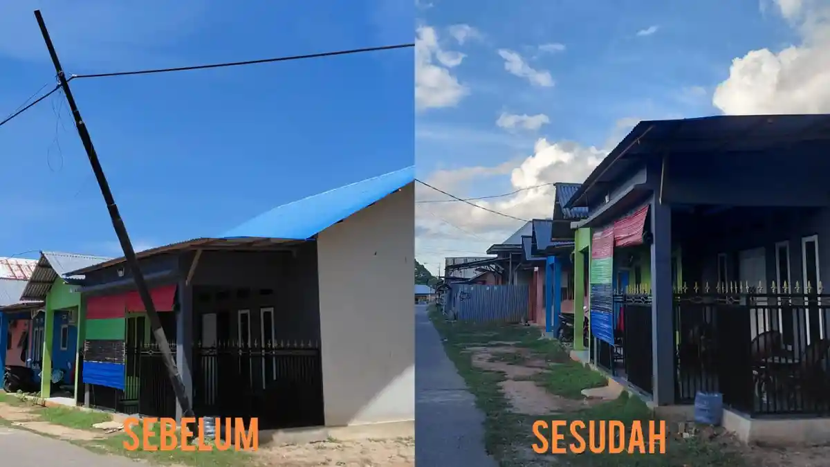 Usai Diberitakan TribunAmbon.Com, Tiang Internet Miring di Kampung Baru Buru Akhirnya Dicabut